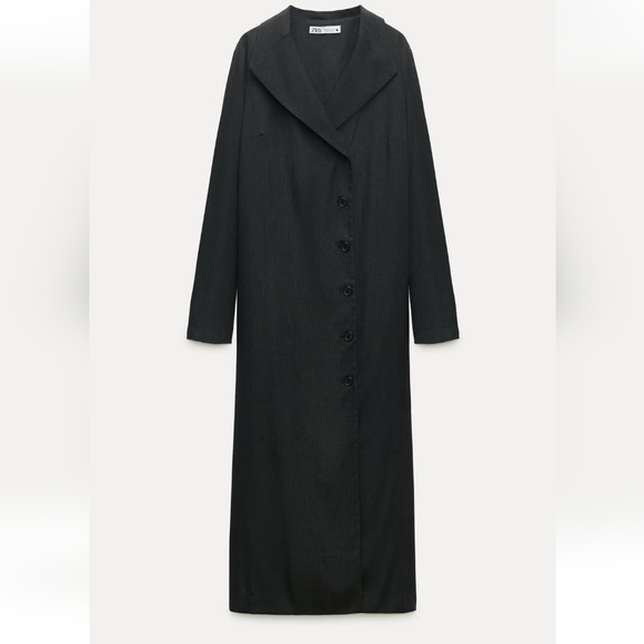 ZARA ZW COLLECTION WOOL BLEND WRAP DRESS - Picture 3 of 5